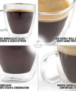 Zulay Kitchen Double Wall Insulated Clear Glass Espresso Cups, set-of-2 (5.4oz) -Water Bottles Sales unnamed file 2675