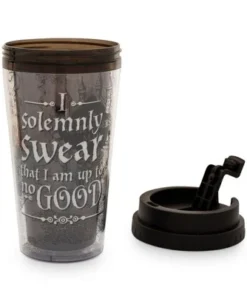 Silver Buffalo Harry Potter Marauder's Map Plastic Travel Mug With Lid | Holds 16 Ounces