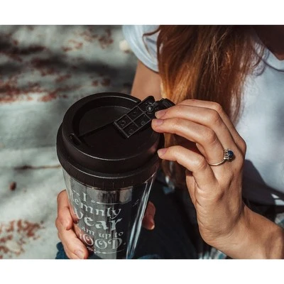 Silver Buffalo Harry Potter Marauder's Map Plastic Travel Mug With Lid | Holds 16 Ounces 6 Silver Buffalo Harry Potter Marauder's Map Plastic Travel Mug With Lid | Holds 16 Ounces - Image 4