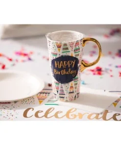 Evergreen Beautiful Birthday Confetti Ceramic Travel Cup with Lid - 5 x 4 x 7 Inches -Water Bottles Sales unnamed file 2712