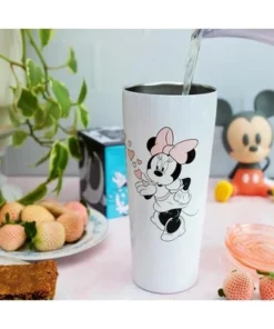 Mickey Mouse & Friends Silver Buffalo Disney Minnie & Mickey Kiss Hearts Stainless Steel Tumbler | Holds 22 Ounces -Water Bottles Sales unnamed file 322