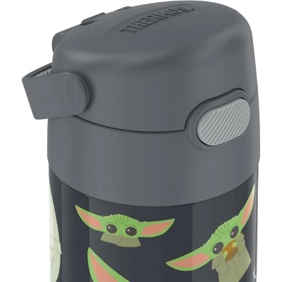 Thermos 12oz FUNtainer Water Bottle with Bail Handle - Gray Baby Yoda 4 Thermos 12oz FUNtainer Water Bottle with Bail Handle - Gray Baby Yoda - Image 2
