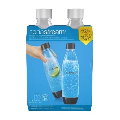 SodaStream 1L Carbonating Bottle - 2pk - White 3 SodaStream 1L Carbonating Bottle - 2pk - White
