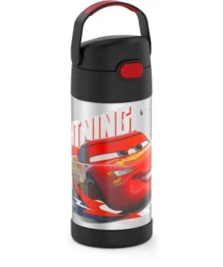 Thermos 12oz FUNtainer Water Bottle with Bail Handle - Black Cars