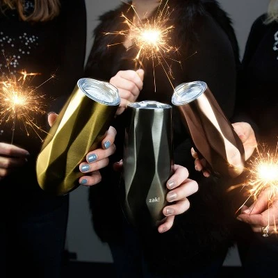 Zak Designs 9oz Fractal Double Wall Stainless Steel Flute Tumbler - Rose Gold 5 Zak Designs 9oz Fractal Double Wall Stainless Steel Flute Tumbler - Rose Gold - Image 3