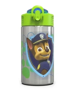 Zak Designs Kids Stainless Steel 15 oz. Durable Water Bottle Spout Cover Push Action Lid BPA-Free -Water Bottles Sales unnamed file 3991