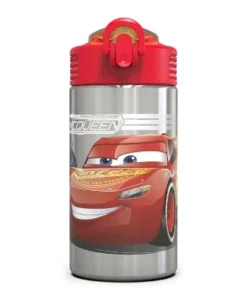 Zak Designs Kids Stainless Steel 15 oz. Durable Water Bottle Spout Cover Push Action Lid BPA-Free -Water Bottles Sales unnamed file 3993