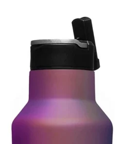 Corkcicle Dragonfly 20 Ounce Sport Canteen Triple Insulated Stainless Steel Water Bottle with Straw Cap and Folding Metal Handle, Nebula