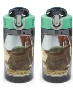 Zak Designs Kids 2-Piece 16 oz. Plastic Water Bottle Set Spout Covers Built-In Carrying Loops Leak-Proof BPA-Free -Water Bottles Sales unnamed file 4009