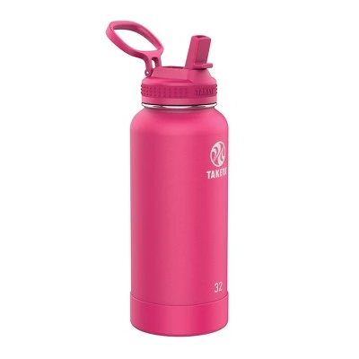 Takeya 32oz Actives Pickleball Insulated Stainless Steel Water Bottle with Sport Straw Lid Pink 8 Takeya 32oz Actives Pickleball Insulated Stainless Steel Water Bottle with Sport Straw Lid Pink - Image 6