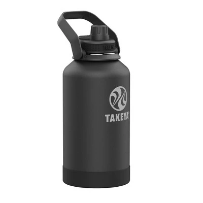 Takeya 64oz Actives Insulated Stainless Steel Water Bottle with Sport Spout Lid and Extra Large Carry Handle Black 6 Takeya 64oz Actives Insulated Stainless Steel Water Bottle with Sport Spout Lid and Extra Large Carry Handle Black - Image 4