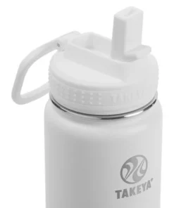 Takeya 18oz Actives Insulated Stainless Steel Water Bottle with Straw Lid Bluestone