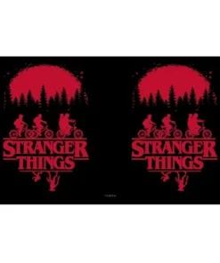 Stranger Things Black and Red Main Poster Stainless Steel Water Bottle