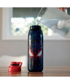 Silver Buffalo Marvel Spider-Man Miles Morales Plastic Water Bottle | Holds 28 Ounces -Water Bottles Sales unnamed file 4309