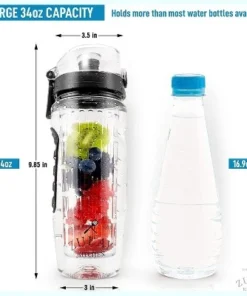 Zulay Kitchen Portable Water Bottle with Fruit Infuser for Healthy & Delicious Hydration 34oz with Insulation Sleeve -Water Bottles Sales unnamed file 4315