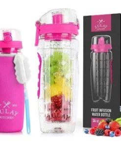 Zulay Kitchen Portable Water Bottle with Fruit Infuser for Healthy & Delicious Hydration 34oz with Insulation Sleeve -Water Bottles Sales unnamed file 4319