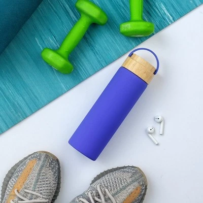 JoyJolt Glass Water Bottle with Carry Strap & Non Slip Silicone Sleeve - 20 oz - Purple 5 JoyJolt Glass Water Bottle with Carry Strap & Non Slip Silicone Sleeve - 20 oz - Purple - Image 3