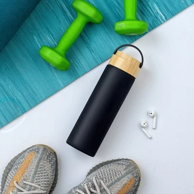 JoyJolt Glass Water Bottle with Carry Strap & Non Slip Silicone Sleeve - 20 oz - Black 5 JoyJolt Glass Water Bottle with Carry Strap & Non Slip Silicone Sleeve - 20 oz - Black - Image 3