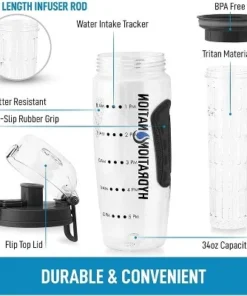 Hydration Nation Portable Water Bottle with Fruit Infuser for Healthy & Delicious Hydration -Water Bottles Sales unnamed file 4420