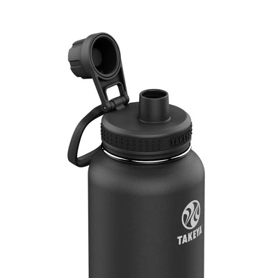 Takeya 40oz Actives Pickleball Insulated Stainless Steel Water Bottle with Spout Lid Black 3 Takeya 40oz Actives Pickleball Insulated Stainless Steel Water Bottle with Spout Lid Black