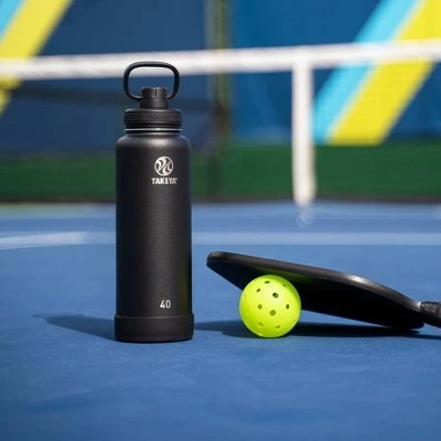 Takeya 40oz Actives Pickleball Insulated Stainless Steel Water Bottle with Spout Lid Black 4 Takeya 40oz Actives Pickleball Insulated Stainless Steel Water Bottle with Spout Lid Black - Image 2