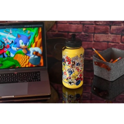 Just Funky Sonic The Hedgehog Sticker Bomb Large Plastic Water Bottle | Holds 32 Ounces 6 Just Funky Sonic The Hedgehog Sticker Bomb Large Plastic Water Bottle | Holds 32 Ounces - Image 4