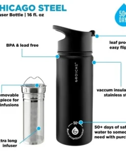 Grosche CHICAGO STEEL Insulated Tea Infusion Travel Flask 9 Grosche CHICAGO STEEL Insulated Tea Infusion Travel Flask -Water Bottles Sales unnamed file 469