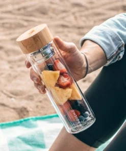 GROSCHE COPENHAGEN Double Walled Glass Tea Infuser Water Bottle, Insulated Bottle with Protective Sleeve, 14.3 fl oz. Capacity -Water Bottles Sales unnamed file 4864