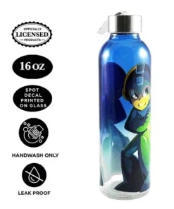 Just Funky Mega Man 20oz Glass Water Bottle -Water Bottles Sales unnamed file 5318