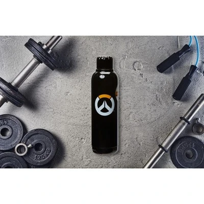 Just Funky Overwatch Logo 17oz Black Stainless Steel Water Bottle 6 Just Funky Overwatch Logo 17oz Black Stainless Steel Water Bottle - Image 4