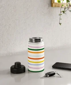 Lane And Lucia Retro Rainbow Stripe Water Bottle - Society6 -Water Bottles Sales unnamed file 5536