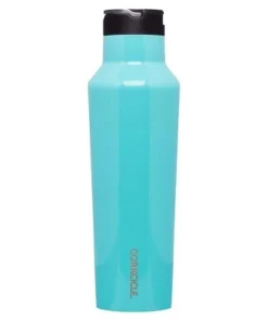 Corkcicle Classic 20 Ounce Canteen Triple Insulated Stainless Steel Water Bottle with Screw Cap and Extra Wide Mouth, Gloss Turquoise