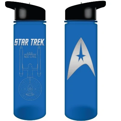 Star Trek U.S.S. Enterprise Shield Symbol Blue Reusable Water Bottle 3 Star Trek U.S.S. Enterprise Shield Symbol Blue Reusable Water Bottle
