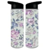 Bioworld Floral Print Pink Flowers 24 Oz. Single Wall BPA-Free Plastic Water Bottle