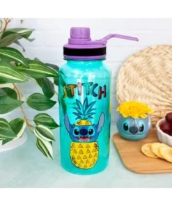 Silver Buffalo Disney Lilo & Stitch Pineapple 32-Ounce Twist Spout Water Bottle And Sticker Set -Water Bottles Sales unnamed file 5633