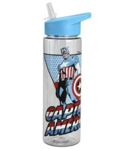 Marvel Comic Book Captain America 24 oz. UV Plastic Water Bottle -Water Bottles Sales unnamed file 5729