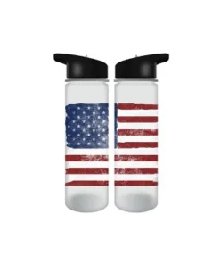 USA Americana American Flag 24 Oz Plastic Water Bottle
