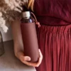 Black+blum Black + Blum Glass Water Bottle with Burgundy Sleeve