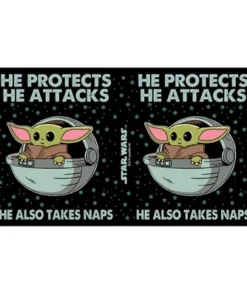 Star Wars The Mandalorian The Child Protects Attacks Naps Stainless Steel Water Bottle