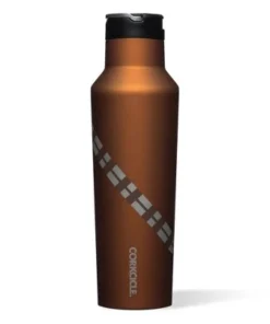 Corkcicle Star Wars 20 Ounce Sport Canteen Triple Insulated Stainless Steel Water Bottle with Straw Cap and Folding Metal Handle, Chewbacca