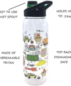 Silver Buffalo Friends Icons 28-Ounce Plastic Water Bottle w/ Screw Lid -Water Bottles Sales unnamed file 5874