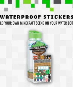 Paladone Products Ltd. Minecraft 21 Ounce Plastic Water Bottle and Stickers