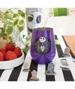 The Nightmare Before Christmas Silver Buffalo Nightmare Before Christmas Jack Skellington Stainless Steel Tumbler | 10 Ounces -Water Bottles Sales unnamed file 6062