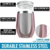 Zulay Kitchen Zulay 12oz Insulated Wine Tumbler With Lid - Stemless Stainless Steel Wine Tumblers With Lids -Water Bottles Sales unnamed file 6079