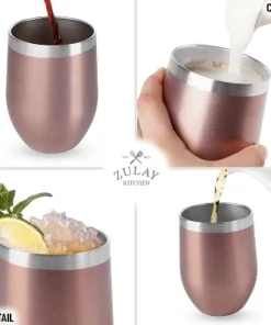 Zulay Kitchen Zulay 12oz Insulated Wine Tumbler With Lid - Stemless Stainless Steel Wine Tumblers With Lids -Water Bottles Sales unnamed file 6082
