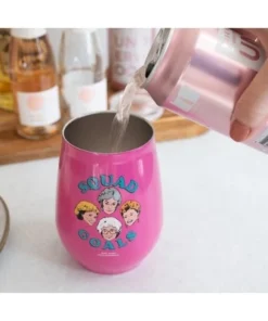 Silver Buffalo The Golden Girls "Squad Goals" 10-Ounce Stainless Steel Stemless Tumbler w/ Lid -Water Bottles Sales unnamed file 6087