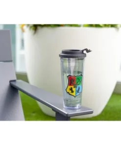 Silver Buffalo Harry Potter Hogwarts Crest 24oz Double Walled Plastic Travel Mug -Water Bottles Sales unnamed file 673
