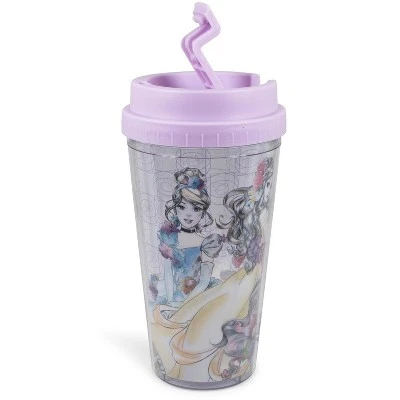 Silver Buffalo Disney Princesses Double-Walled Plastic Tumbler With Lid | Holds 16 Ounces 3 Silver Buffalo Disney Princesses Double-Walled Plastic Tumbler With Lid | Holds 16 Ounces