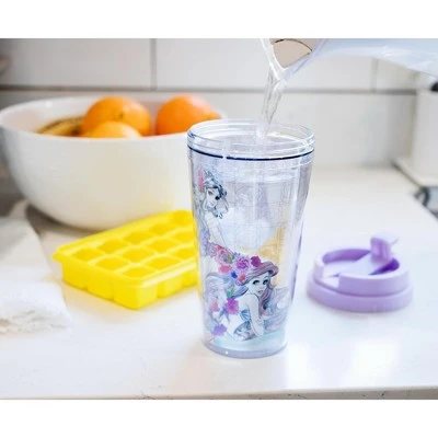 Silver Buffalo Disney Princesses Double-Walled Plastic Tumbler With Lid | Holds 16 Ounces 5 Silver Buffalo Disney Princesses Double-Walled Plastic Tumbler With Lid | Holds 16 Ounces - Image 3