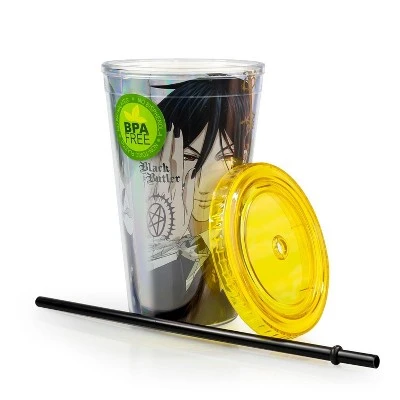 Just Funky Black Butler Sebastian Foil Print 16oz Carnival Cup 4 Just Funky Black Butler Sebastian Foil Print 16oz Carnival Cup - Image 2